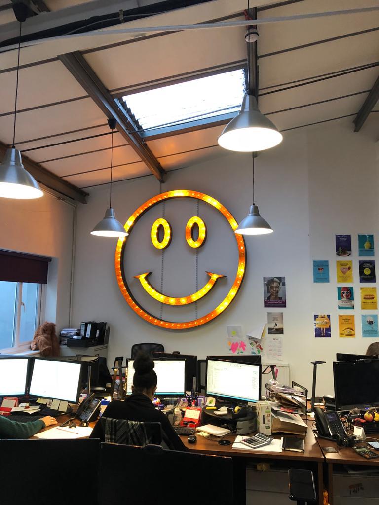 Commercial feature LED sign lighting installation
